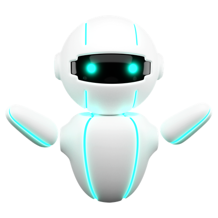 Robot with wide hands  3D Illustration