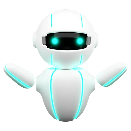 Robot with wide hands  3D Illustration