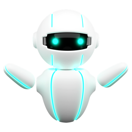 Robot with wide hands 3D Illustration
