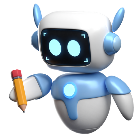 Robot Writing  3D Icon