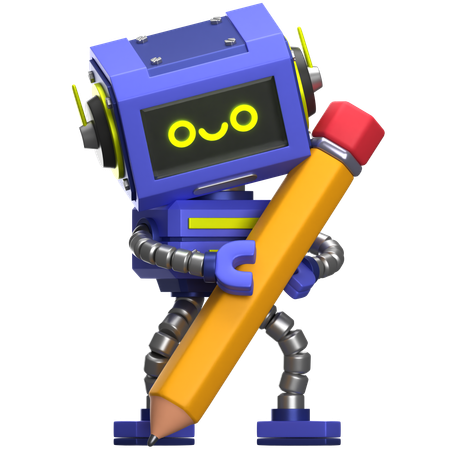 Robot Writing with Pencil  3D Icon