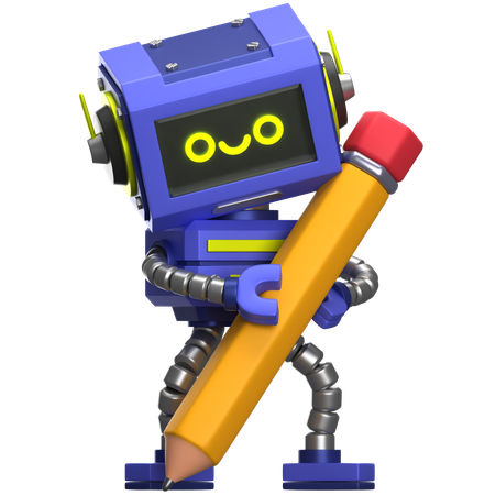 Robot Writing with Pencil  3D Icon