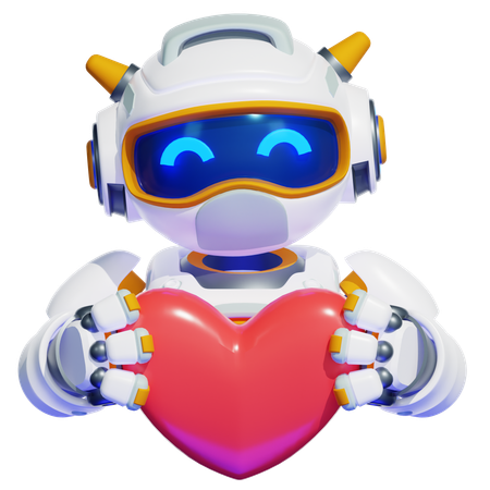 Roboter geben Liebe  3D Illustration