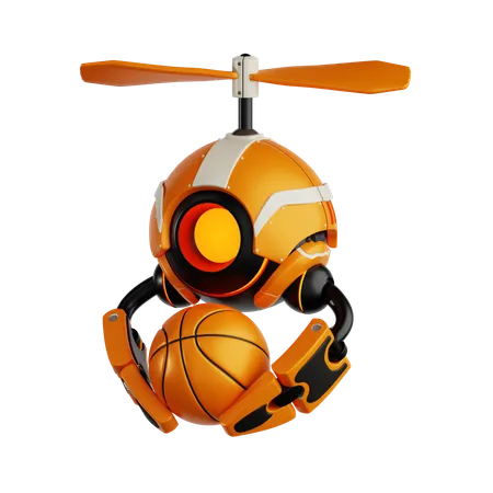 Roboter halten Basketball  3D Icon