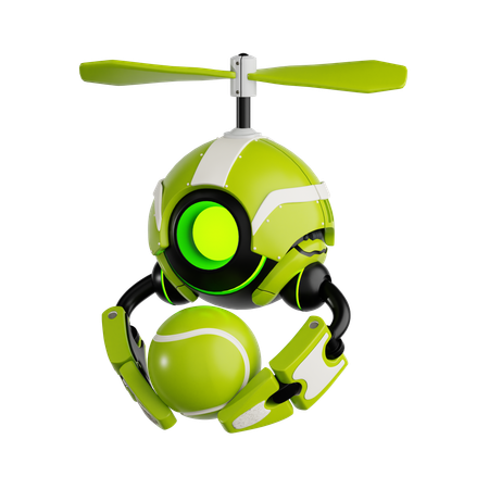 Roboter halten tennis  3D Icon