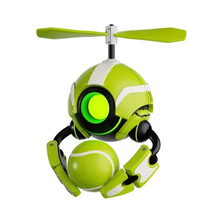 Roboter halten tennis  3D Icon