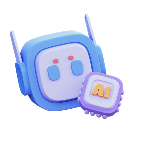 Roboter-KI  3D Icon