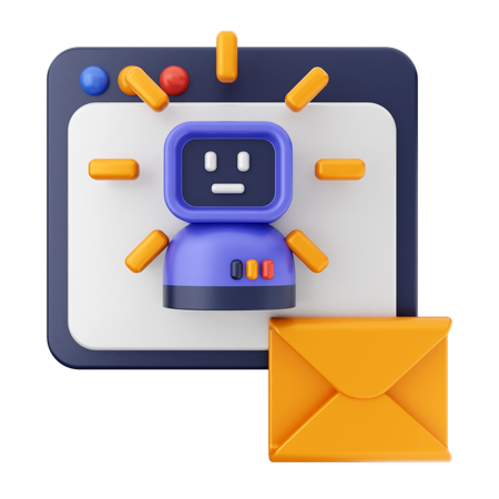 Roboter-Mail-Nachricht  3D Icon