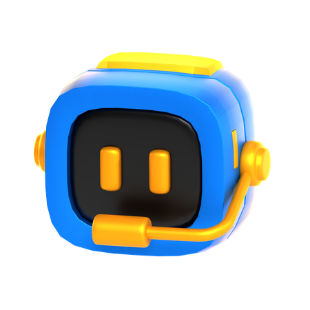Roboter mit Headset  3D Icon