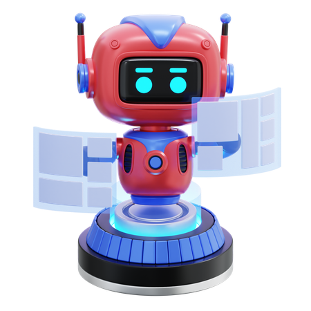 Roboter mit virtuellem Bildschirm  3D Icon