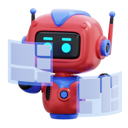 Roboter mit virtuellem Bildschirm  3D Icon