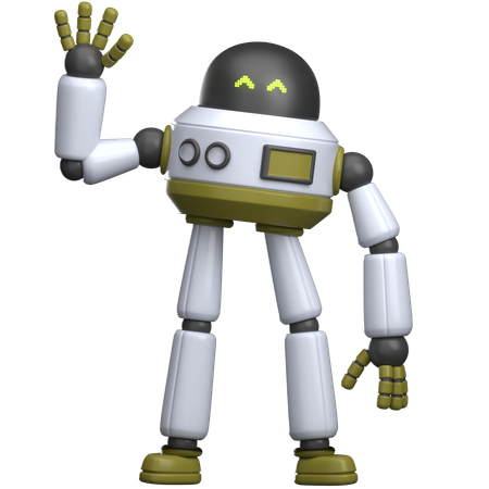 Roboter sagt Hallo  3D Illustration