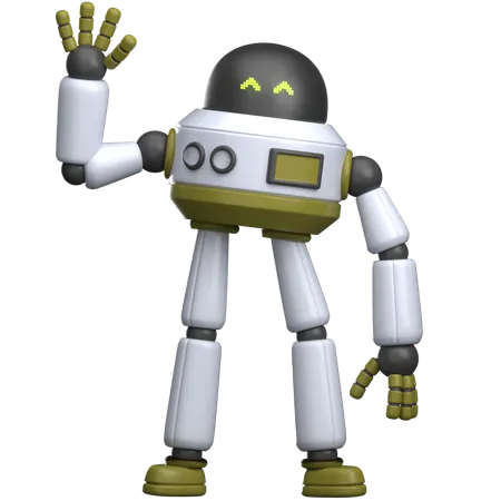 Roboter sagt Hallo  3D Illustration
