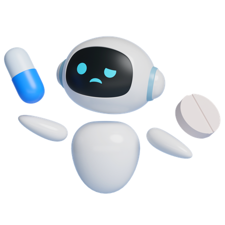Roboter schweben Pille die Luft  3D Icon