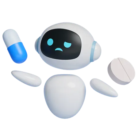 Roboter schweben Pille die Luft  3D Icon