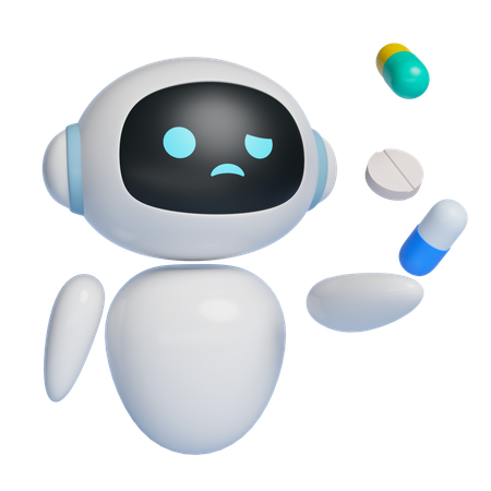 Roboter schweben Pille die Luft  3D Icon