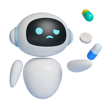 Roboter schweben Pille die Luft  3D Icon