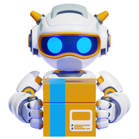 Roboter sendet Paket  3D Illustration