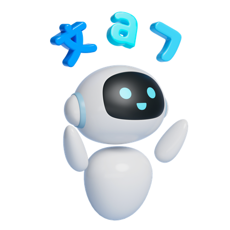 Roboter unterrichtet Fremdsprachen  3D Icon
