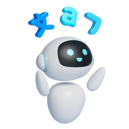 Roboter unterrichtet Fremdsprachen  3D Icon