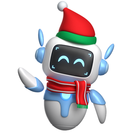 Roboter Weihnachtskleidung  3D Illustration