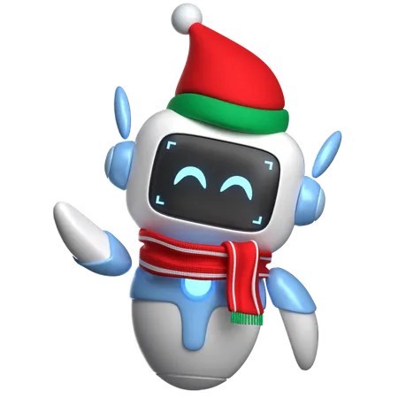 Roboter Weihnachtskleidung  3D Illustration