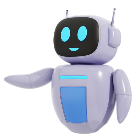 Roboter zeigt nach links  3D Icon