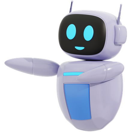 Roboter zeigt nach links  3D Icon