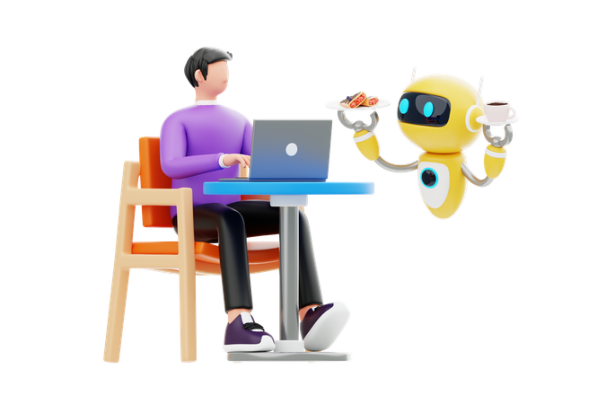 Roboterassistent  3D Illustration