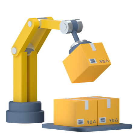 Robotic Arm Sorting Package  3D Icon