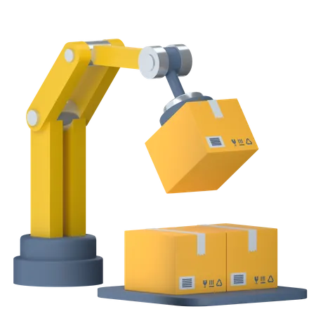 Robotic Arm Sorting Delivery Package 3 D Icon Illustration 3D Icon