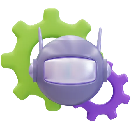 ロボット管理  3D Icon