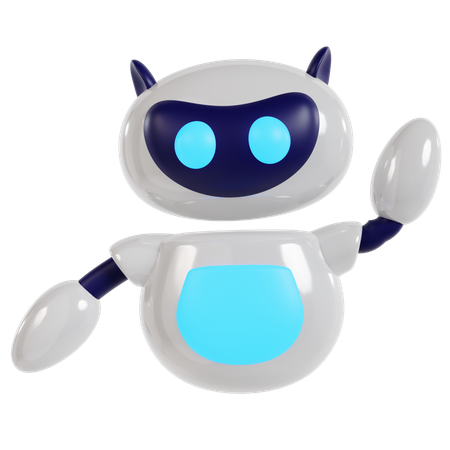 Robot’s Friendly One-Hand Pose  3D Illustration