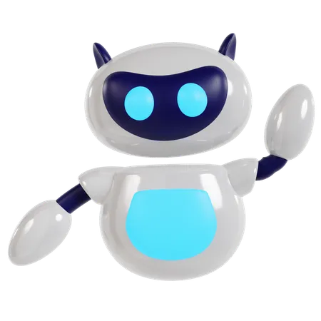 Robot’s Friendly One-Hand Pose  3D Illustration