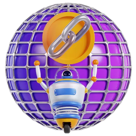 Robot’s Innovative Link World  3D Icon