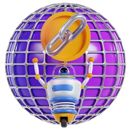 Robot’s Innovative Link World  3D Icon
