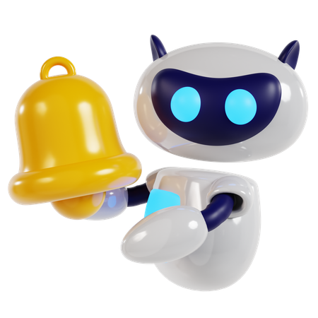 Robot’s Notification Alert Pose  3D Icon