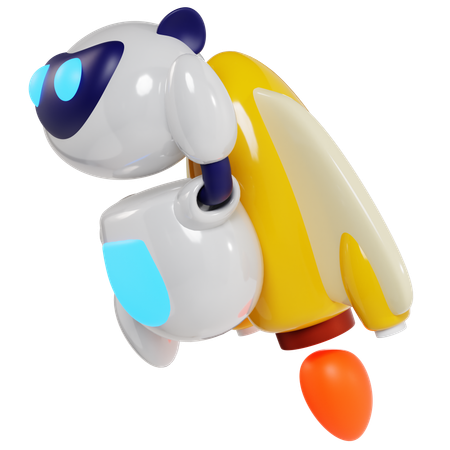 Robot’s Rocket Launch Pose  3D Icon
