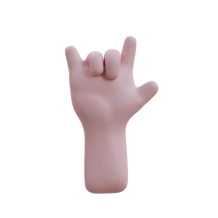Rock And Roll Hand Gesture  3D Icon