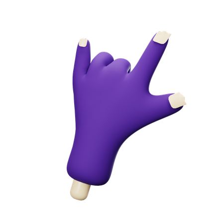 Rock And Roll Zombie Hand  3D Icon
