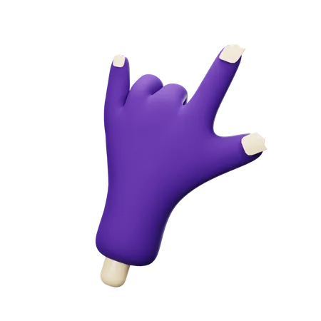 Rock And Roll Zombie Hand  3D Icon