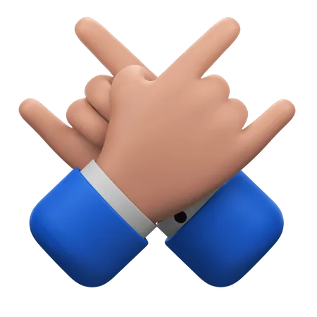 Rock Band Hands Gesture  3D Icon