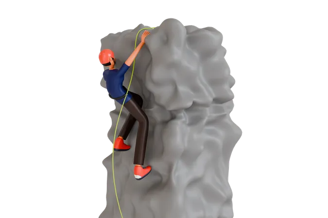 Rock Climbing  3D Illustration