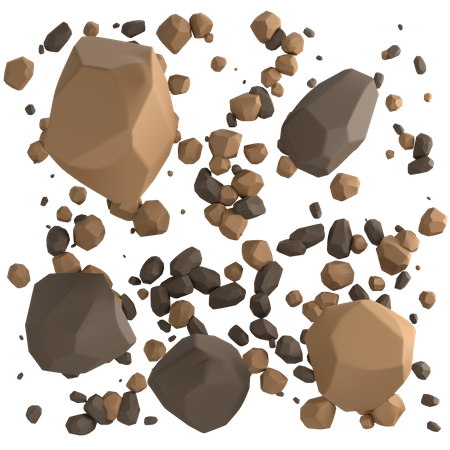 Rock debris  3D Illustration