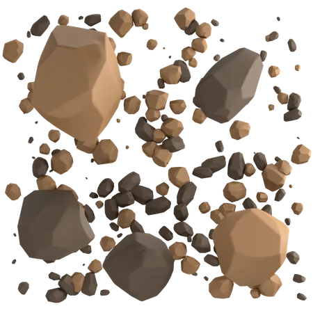 Rock debris  3D Illustration