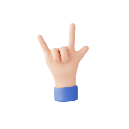 Rock Gesture  3D Illustration