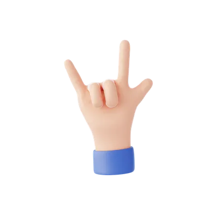 Rock Gesture  3D Illustration