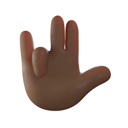 Rock Gesture  3D Illustration