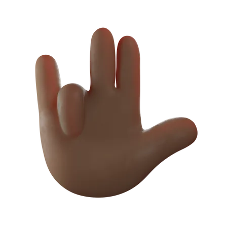 Rock Gesture  3D Illustration