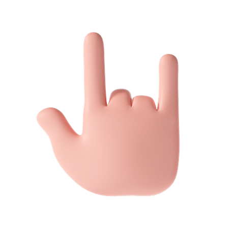 Rock gesture  3D Illustration